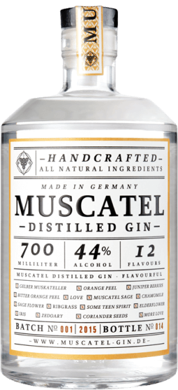 Muscatel distilled gin